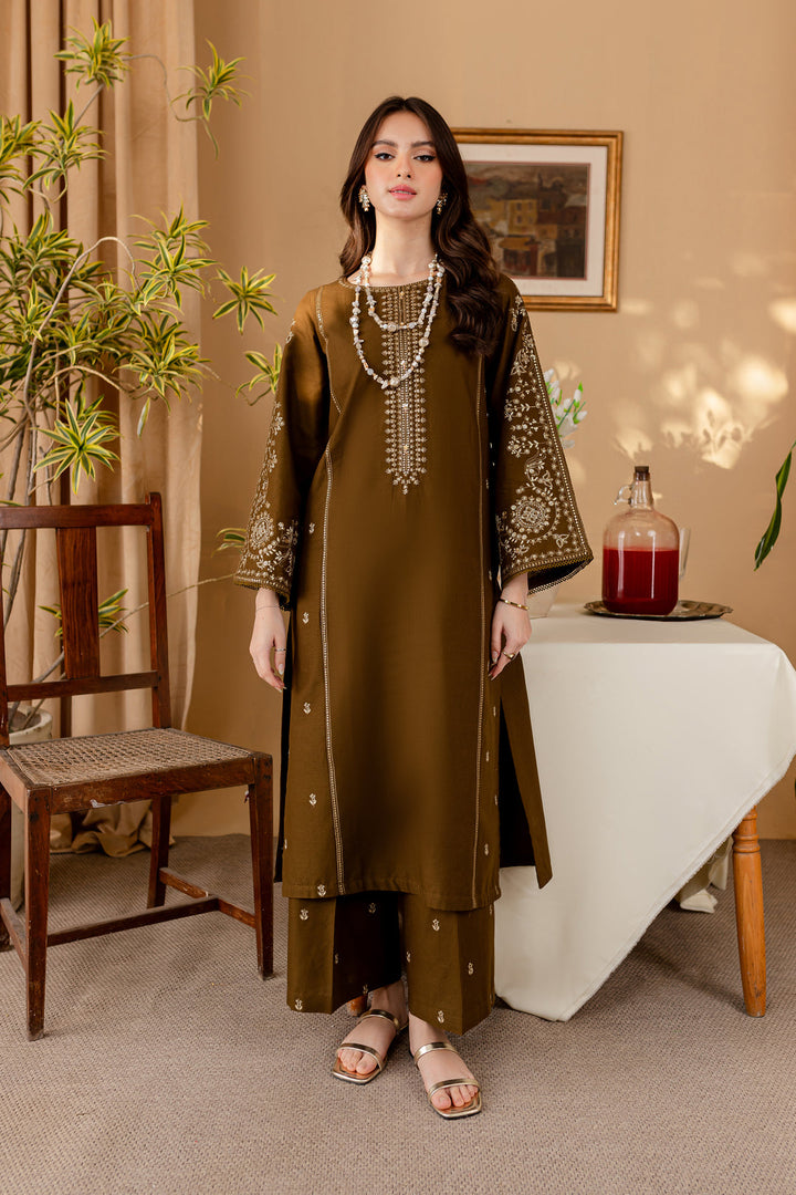 Winter - Best Selling - Green 2Pc - Embroidered Dress