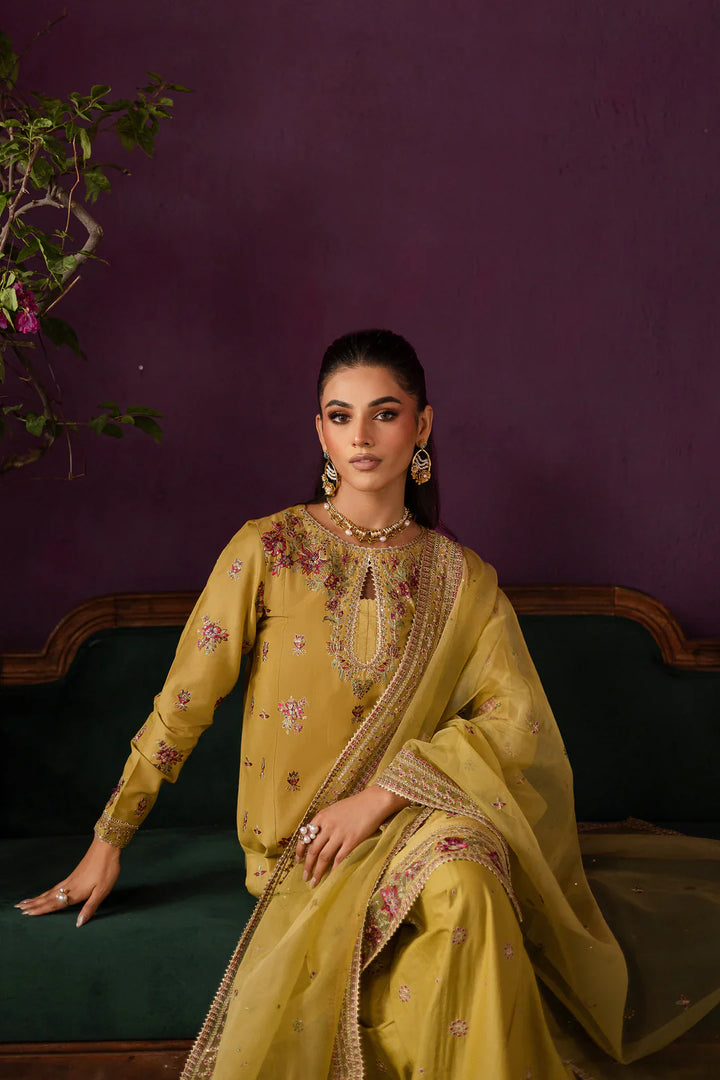 Lime Tree 3Pc - Embroidered Solid Dress