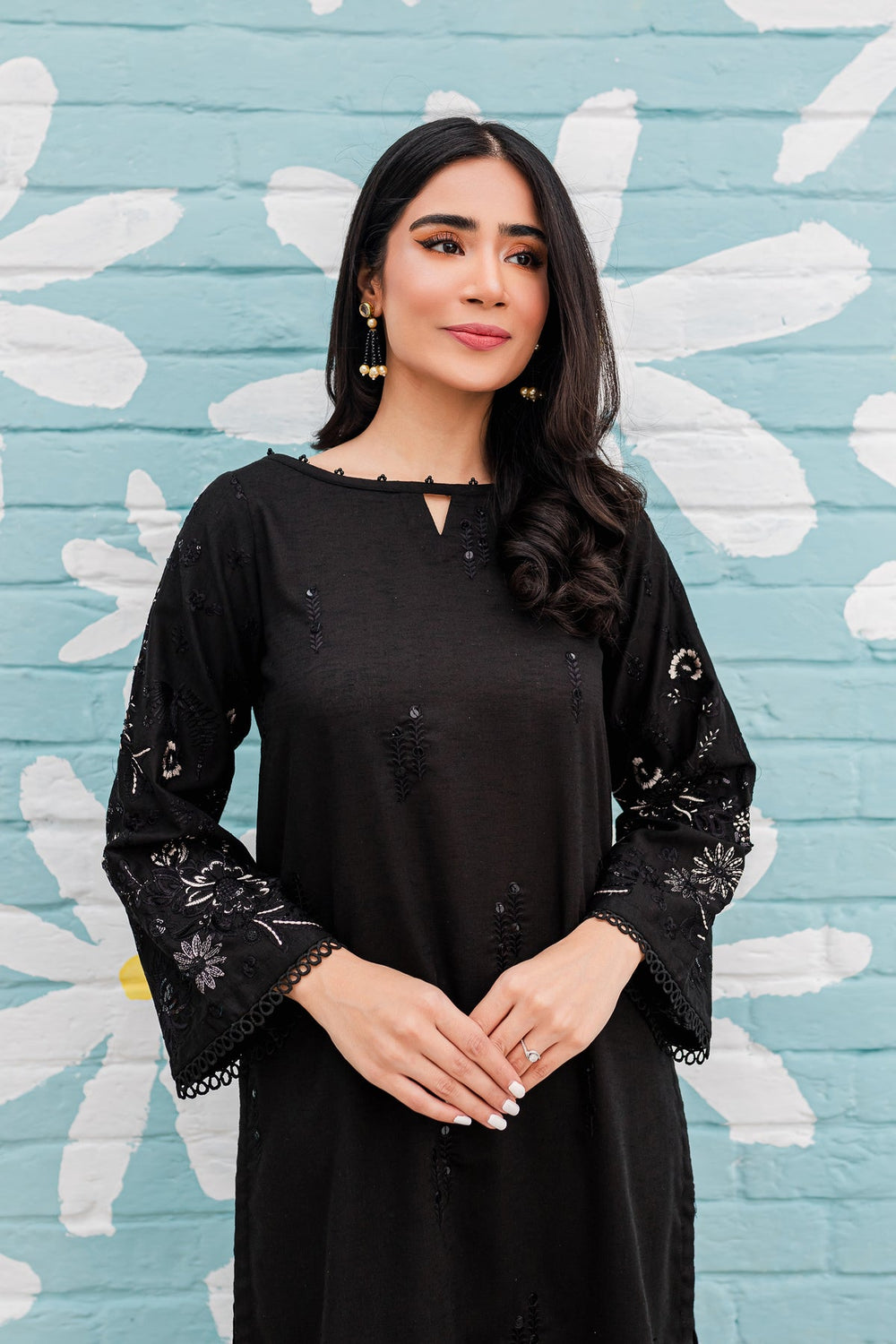 Winter - BEST SELLING - BLACK SPRING - 2PC EMBROIDERED SUIT