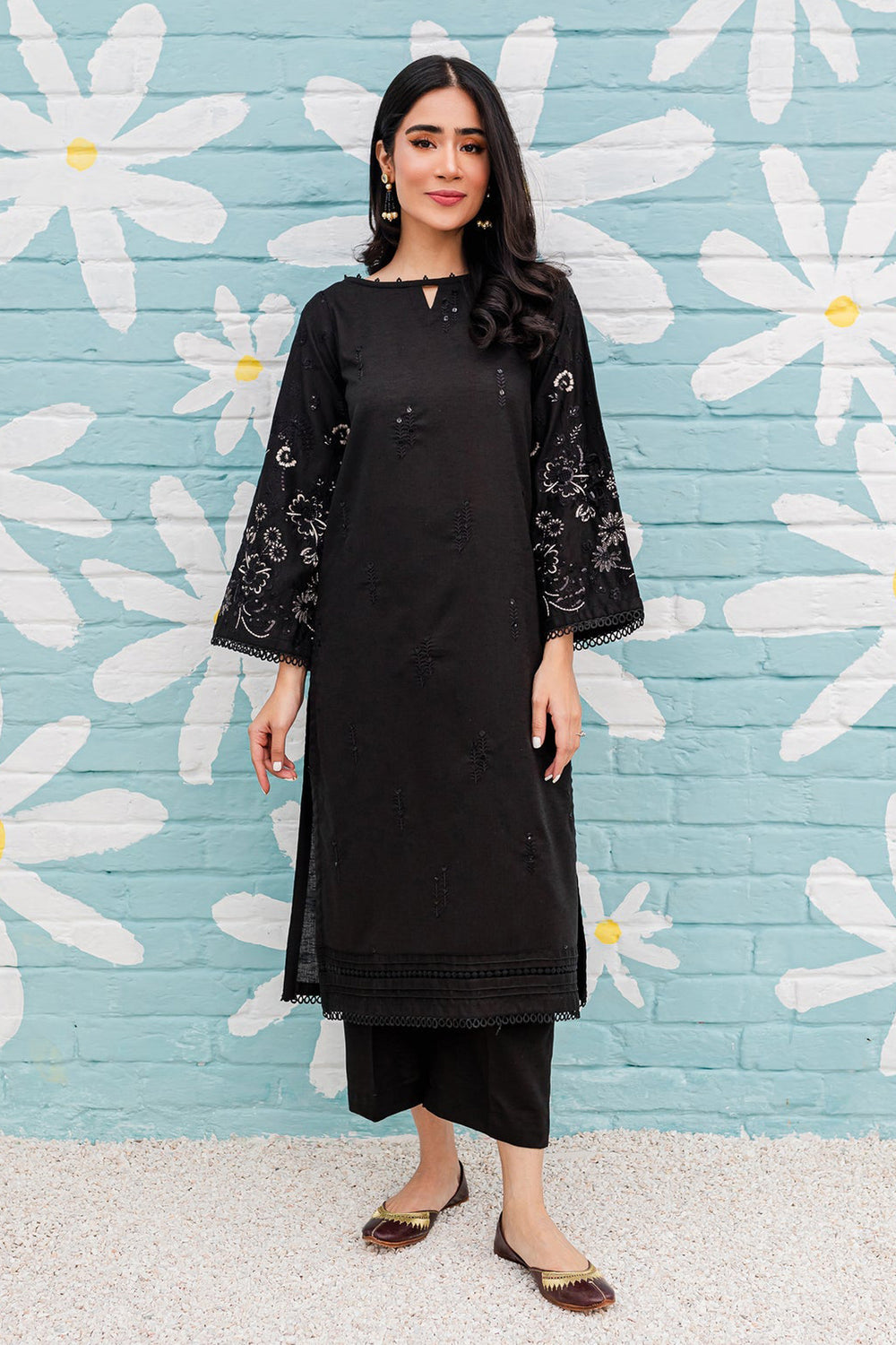 Winter - BEST SELLING - BLACK SPRING - 2PC EMBROIDERED SUIT