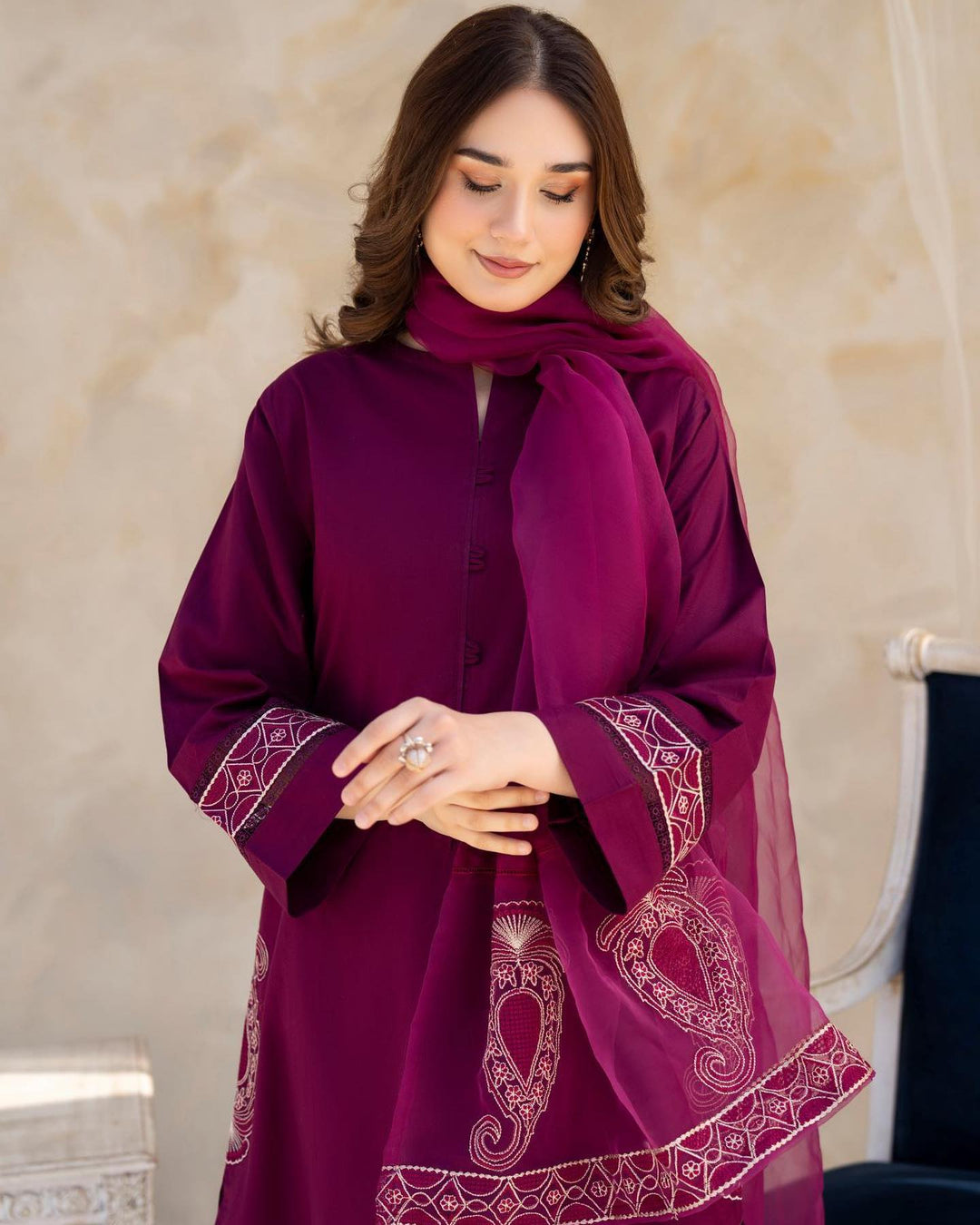 Winter - BEST SELLING - 3 PC EMBROIDERED DRESS