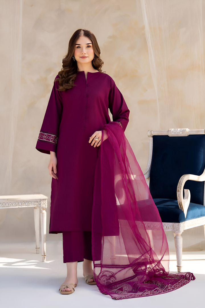 Winter - BEST SELLING - 3 PC EMBROIDERED DRESS