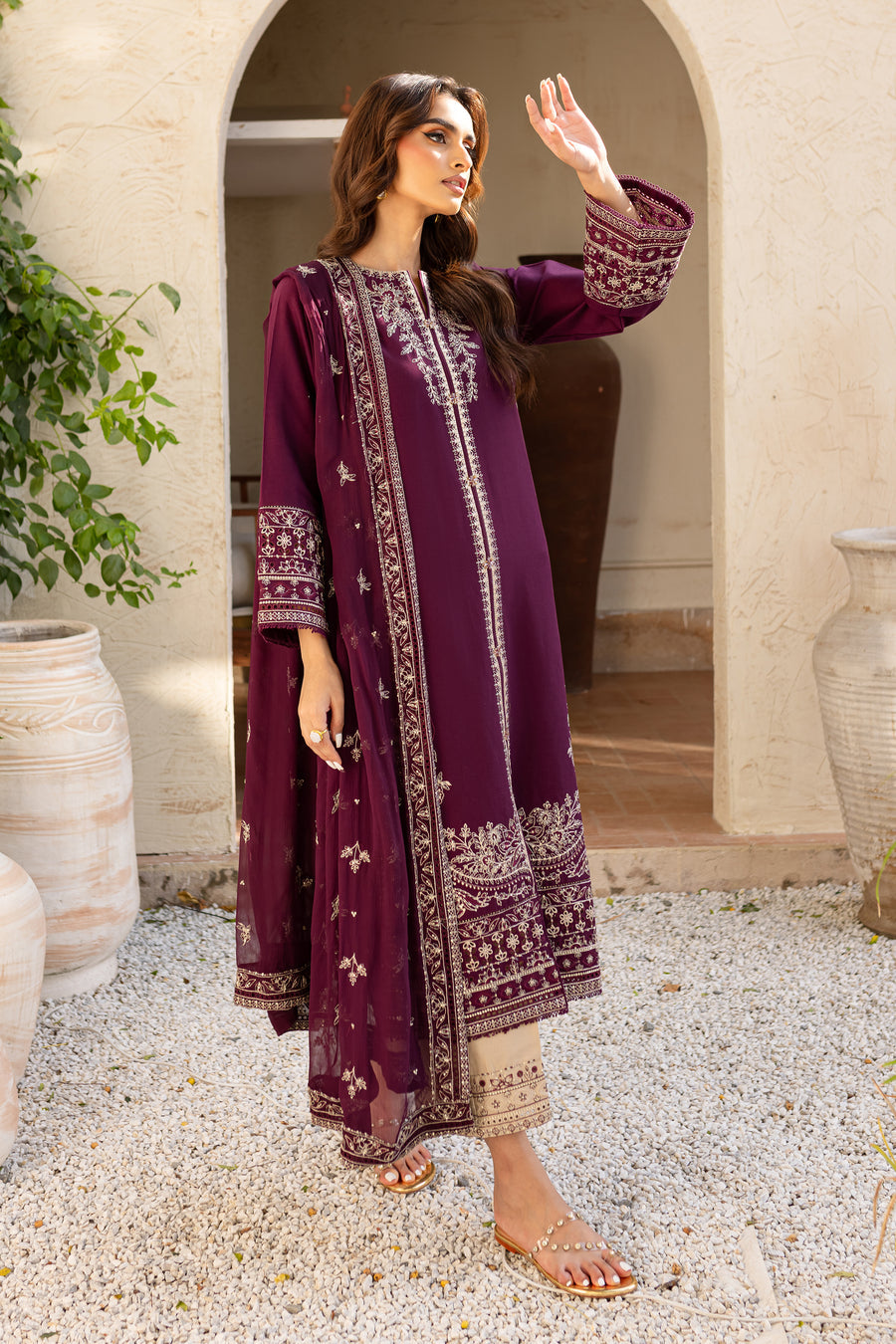 Winter - Best Selling - Honey Well 3Pc - Embroidered Dress